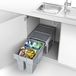 ESSENZA - Poubelle encastrable - 1 x 16 et 2x 7 Litres - Gris clair