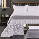 DecoKing 77207 Sprei 220 x 240 cm staal zilver wit antraciet