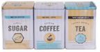 Merkloos / Sans marque Out of the Blue Coffee, Tea and Sugar Opbergblikken Set van 3