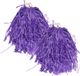 Funny Fashion Cheerballs/pompoms - 2x - paars - met franjes en ring handgreep - 28 cm