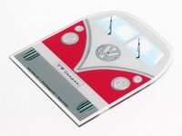 BRISA VW Collection - Volkswagen polycarbonaat ijskrabber-ruitenschraper-banden-sneeuwverwijderaar als winteraccessoire voor auto's T1 Bulli Bus (voorzijde/rood)