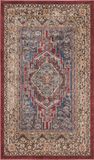 Safavieh Traditioneel Verouderd Geweven Tapijt voor Binnen, Bijar Collectie, BIJ636, in Koningsblauw & Bruin, 91 X 152 cm