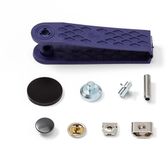 Prym Crochets pour pantalon 4 pièces 13 mm - noir, bleu, argent