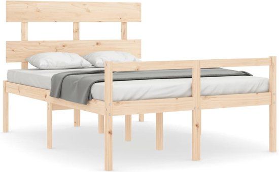 vidaXL Seniorenbed met hoofdbord massief hout 120x200 cm