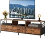 Relaxdays Meuble TV - 170 cm - industriel-noir