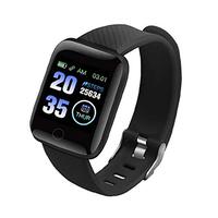 lulongyansf Smart Horloge Bluetooth Smart Armband 116Plus Telefoon Fitness Horloge Waterdicht Bloeddruktest voor Mannen Vrouwen Zwart