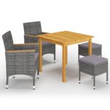 vidaXL Ensemble de jardin 5 pièces, gris