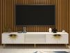 NIDAS meuble tv-hifi 2 portes blanc/doré