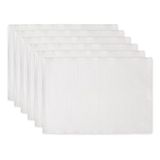 Basic DII Basic Everyday geribbelde placemats, 100% katoen, 33 x 48 cm, wit, 6 stuks