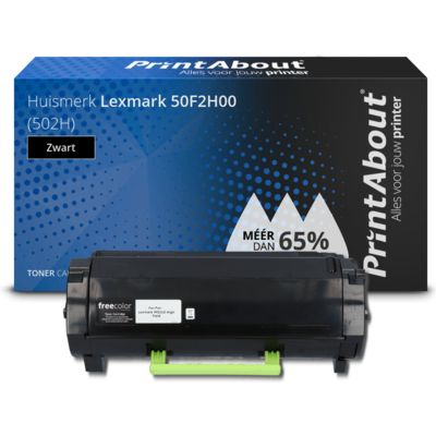 PrintAbout Huismerk Lexmark 50F2H00 (502H) Toner Zwart Hoge capaciteit