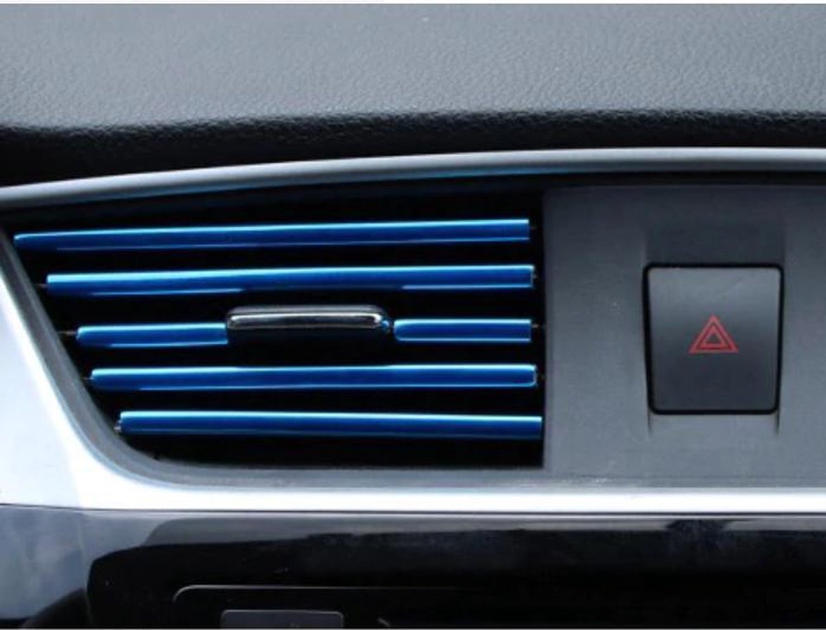 EDQuality Auto Interieur Strips Airco Ventilator - Makkelijk te bevestigen - Auto restyling - Blauw 10 stuks