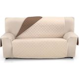 ECOMMERC3 Bankhoes in maat 4-zits, zeer verstelbaar, 4-zits, omkeerbaar, beige/bruin, gevoerd en extra zacht, 100% Made in Spain