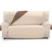 ECOMMERC3 Bankhoes in maat 4-zits, zeer verstelbaar, 4-zits, omkeerbaar, beige/bruin, gevoerd en extra zacht, 100% Made in Spain