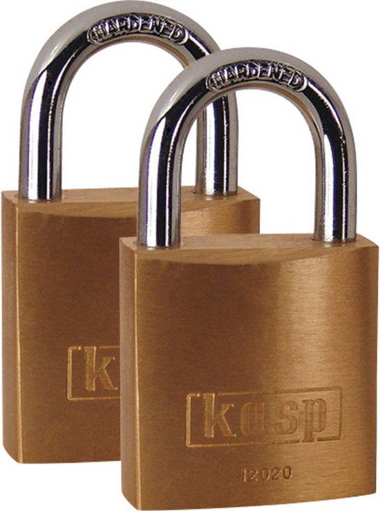 Kasp K12020D2 Hangslot 20 mm Goud-geel Sleutelslot