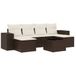 vidaXL Loungeset met kussens, polyrotan, bruin