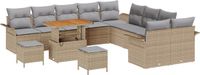 vidaXL Tuinbank Set Beige en Lichtgrijs