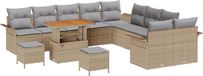 vidaXL Tuinbank Set Beige en Lichtgrijs