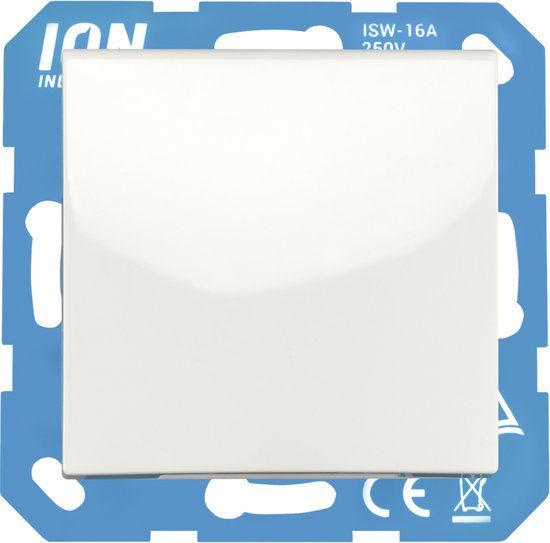 ION Industries Stopcontact met Randaarde en Klapdeksel IP44 - E1 Alpin Wit Glanzend