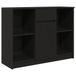 VidaXL Dressoir met lade, zwart, eikenlook, 101x35x76 cm