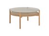 Table basse Lid Chêne pigmenté blanc-verre, Ø90 cm