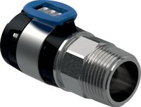 Geberit FlowFit overgang met buitendraad, roestvrij staal, DN 20, 619.701.00.1