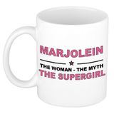 Bellatio Decorations naam cadeau mok - Marjolein - Woman Myth Supergirl - koffiemok - 300 ml - collega - moederdag