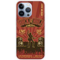 Rock and roll Bedrukt siliconen hoesje compatibel met Apple iPhone 13 Pro