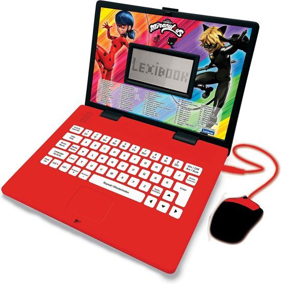 Lexibook Miraculous Tweetalige Educatieve Laptop - 124 Activiteiten (Duits/Engels)