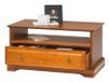 Beaux Meubles Pas Chers Table basse rectangulaire avec 4 pieds, plateau en bois, cadre en bois naturel, 1 tiroir, 1 niche, 82,4 x 46,5 x 41,6 cm
