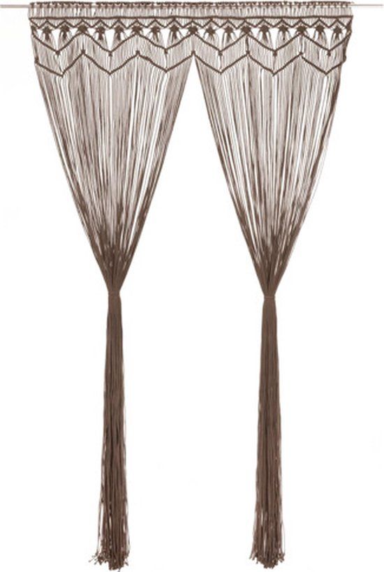 vidaXL Gordijn macramé 140x240 cm katoen taupe