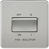 Knightsbridge Scheidingsschakelaar voor ventilatoren, 10 A, 3-polig, zonder schroeven, Brushed Chrome
