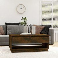 vidaXL Salontafel 102,5x55x44 cm bewerkt hout gerookt eikenkleurig