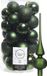 Decoris Boules de Noël 30 pièces - Vert foncé 4/5/6 cm Plastique Mat/Brillant/Paillettes Mix et Étoile de sapin en verre mat 26 cm