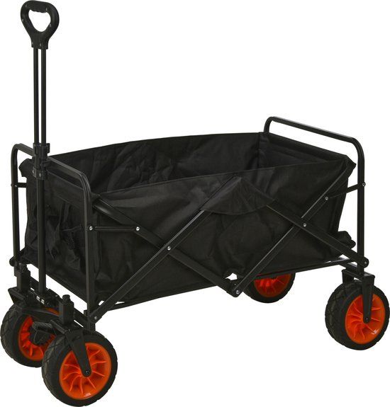 Redcliffs Bolderkar - Zwart - Opvouwbaar - Max. 110 kg - Met duwstang en rem