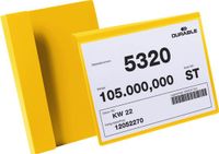 Merkloos / Sans marque DURABLE identificatietas met vouw, geel/transparant, 210 x 148 mm, 50 stuks