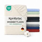 Komfortec Jersey Hoeslaken 180x200 cm, 100% Katoen 135 g/m² | Zacht & Ademend, Rondom Elastiek, OEKO-TEX Gecertificeerd, voor Matrassen tot 23 cm, Antraciet