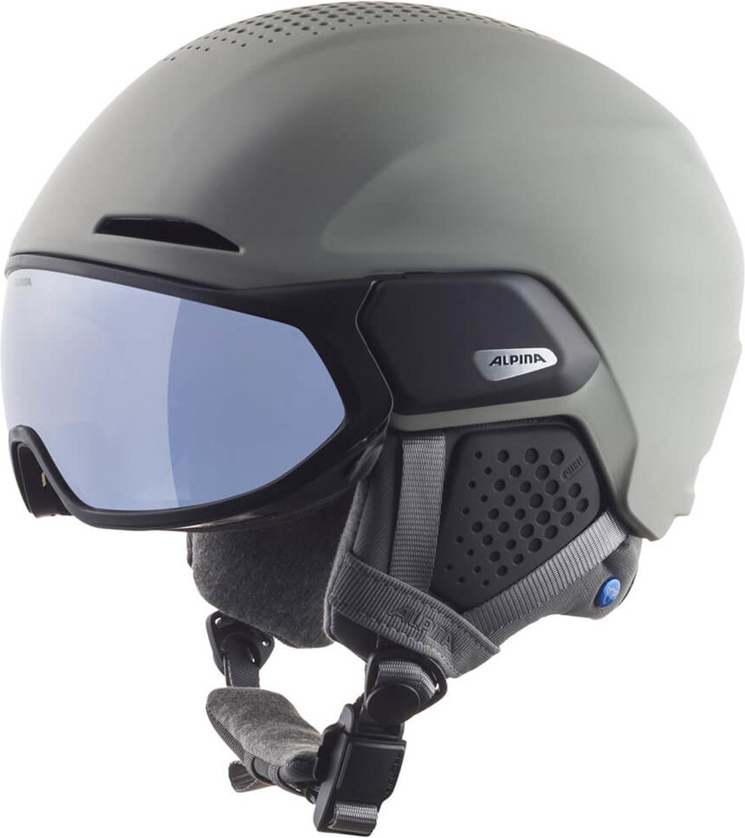 Alpina Alto Q Lite Skihelm Met Vizier | Moon Grey Matt | Quatroflex Lite S2 | Maat: 51 - 55 cm