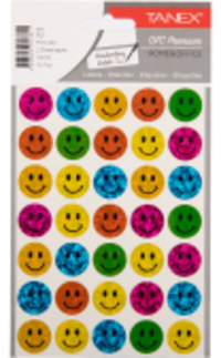 Diversen Tanex Smiling Face holografische stickers klein assorti (2 x 35 stuks)