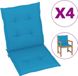 vidaXL Tuinstoelkussens lage rug 4 st 100x50x3 cm oxford stof blauw