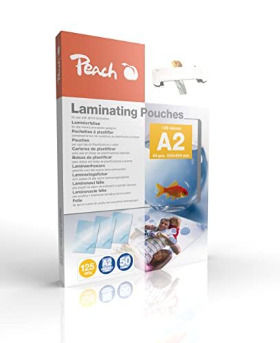 peach Lamineerfolie A2 | 125 mic | 125 stuks | premium kwaliteit voor de beste lamineerresultaten | compatibel met apparaten van alle merken | PP525-12