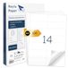 Raylu Paper ® - Zelfklevende witte etiketten om af te drukken, zelfklevende papieren stickers op A4-vellen voor inkjetprinters, laser en fotokopieerapparaten, 14 etiketten per vel (105 x 42,3 mm)