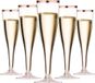 ZenithVibe 50 Pièces Verres à Champagne en Plastique avec Bordure Rose Doré - Coupes à Vin Réutilisables pour Fêtes, Mariages et Activités de Jardin, 150ml, 5 x 17 cm