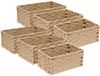 5Five Kast/badkamer opbergmandjes - set van 6 - gevlochten kunststof - beige
