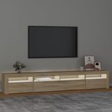 Maison Exclusive - meuble TV avec éclairage LED, aspect chêne Sonoma, 240x35x40 cm