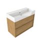 Saniclass Badkamermeubelset - 100x45x72cm - Legend keramische wastafel wit - 1 wasbak - zonder kraangat - 2 lades - mat eiken natural