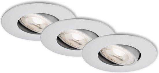 Briloner Leuchten KULANA - Set of 3 LED Recessed Spotlights - 5W - Warm White - Matt Chrome