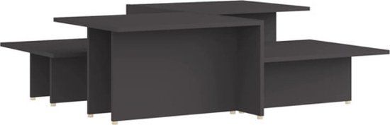 vidaXL Salontafel 111,5x50x33 cm bewerkt hout grijs