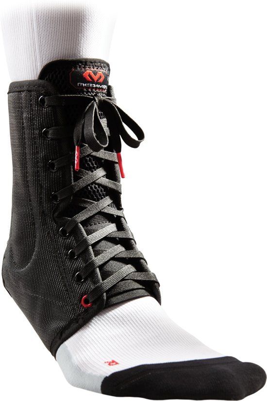 McDavid 199 R Enkelbrace Met vetersluiting en baleinen Zwart Small