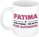 Bellatio Decorations naam cadeau mok - Fatima - Woman Myth Supergirl - koffiemok - 300 ml - collega - moederdag