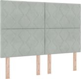 vidaXL Boxspring bed met hoofdeinde Lichtgrijs 140 x 190 cm Fluweel
